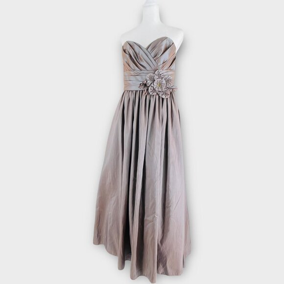 Watters Strapless Taffeta Champagne Bridesmaid Dress Formal Gown Princess  6 - Picture 10 of 11